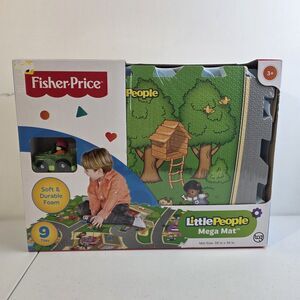 Fisher-Price Little People Mega mat (35" x 35") 9 Foam Tiles w/ 1 Vehicle NEW